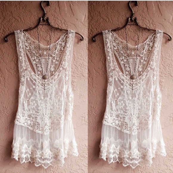 Last M then sold out! New Bohemian Gorgeous Bikini Cover Up Tank Top - Picture 3 of 7